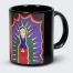 Let Your Light Shine Guada Lupita painting by Michelle G. Mendoza 15 oz. Black Coffee Mug