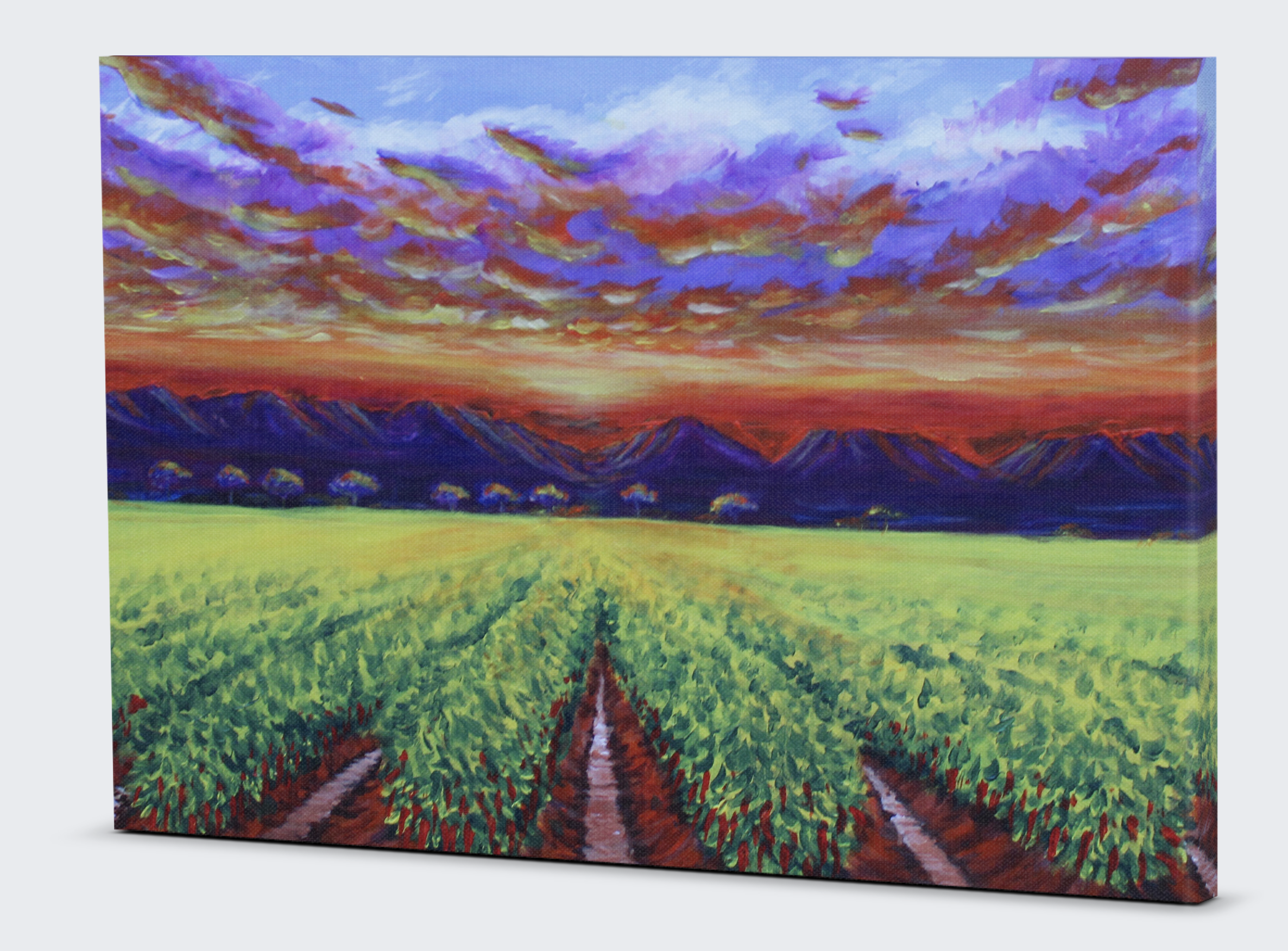 Enchanted in Green Fields painting by Jose Mendoza 30 x 20 Canvas