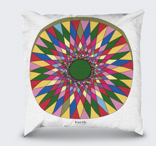 Earth art by Transformational Light Designs 16 x 16 Inch Pillow