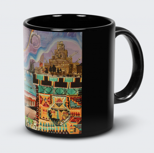 Heaven and Earth art by Farlan Ghahate 11 oz. Black Coffee Mug